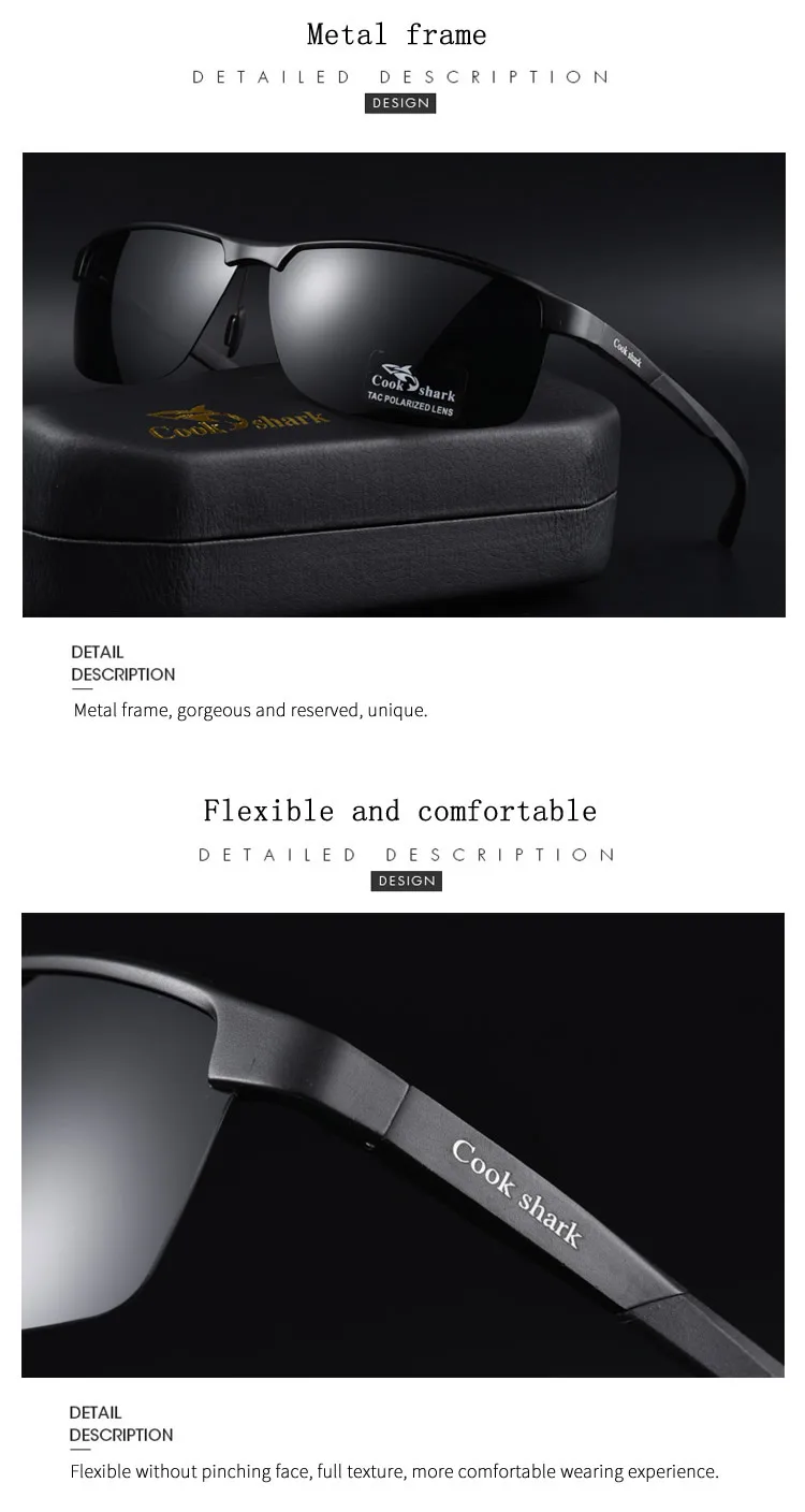 Kochen Shark Sonnenbrille männer Spezielle Gläser für Fahren Tag und Nacht Farbe Ändern Sonnenbrille Polarisierte Fahrer Fahren Spiegel – Detail 8