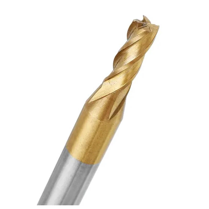6pcs Set di frese 2-6mm rivestimento in titanio HSS 4 flauto fresa metrica fresa 6mm codolo cilindrico Set di punte per trapano CNC