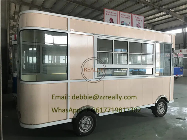 Thiết Kế Mới Đẹp Dài 4.2 M Xe Thức Ăn Điện Đa Năng Đựng Thực Phẩm Tùy Chỉnh Thực Phẩm Xe Tải