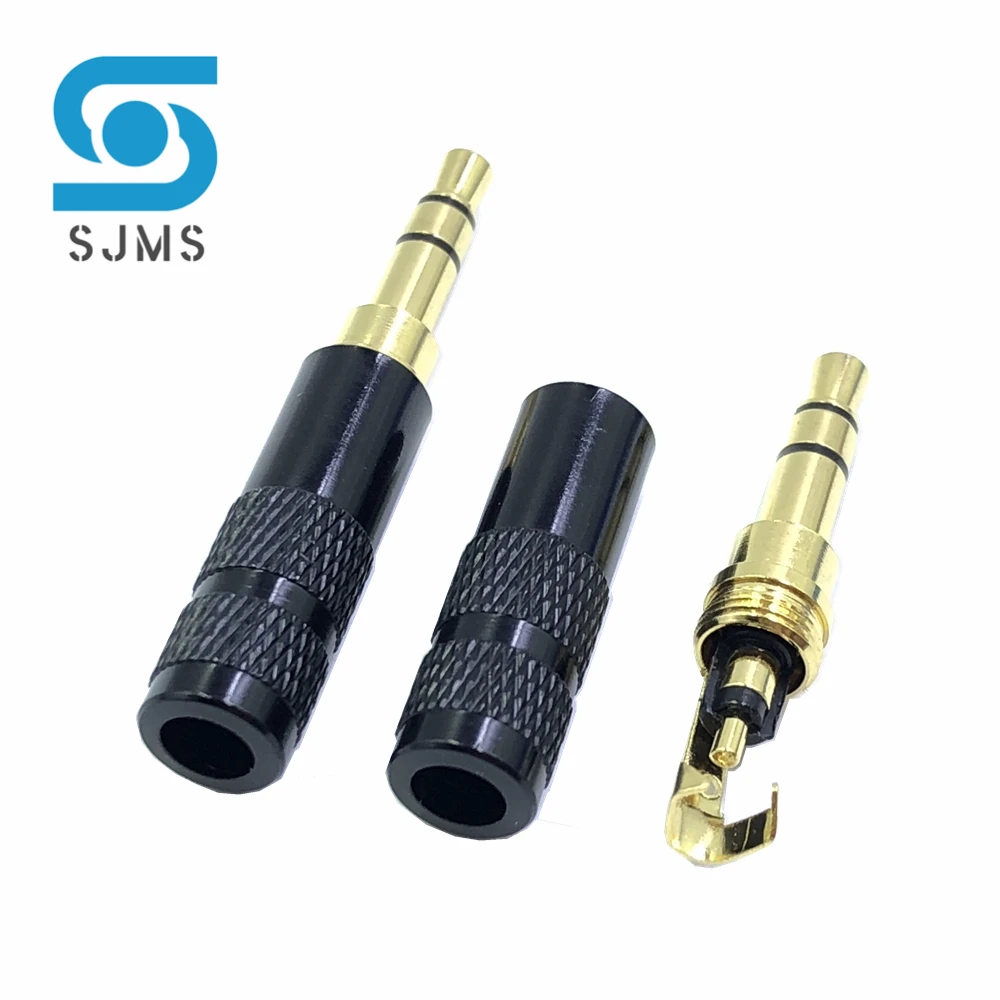 mini 3.5mm Headset Plug 3 Pole Jack with Clip 3.5 mm Repair Headphone Audio Plug Jack Adapter Connector for 4mm Cable Adapter
