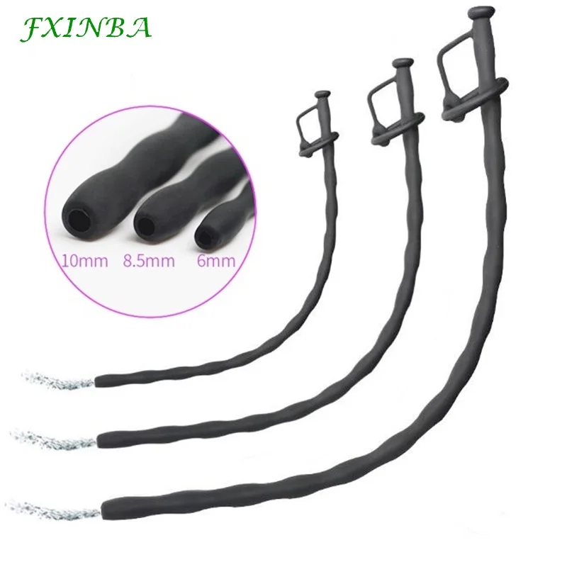 FXINBA Silicone Hollow Urethral Sound Dilator Male Penis Plug Urethra Catheter Stimulator Masturbator Adult Sex Toy For Men