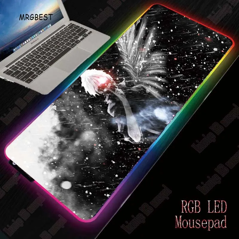 

MRGBEST Tokyo Ghoul RGB Large L Gaming Mouse Pad Gamer Led Computer Anime Rubber Non-slip Mat with Backlight for Keyboard Desk