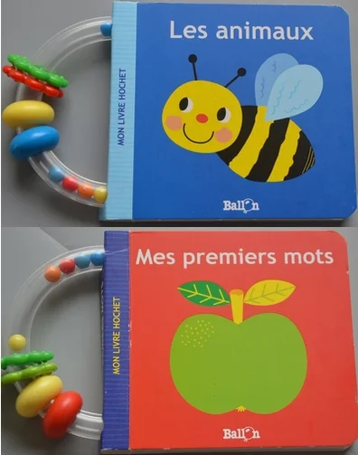 2 Books Parent child kids baby Early education French learning reading book Lovely picture cardboard pocket book Age 0 - 3