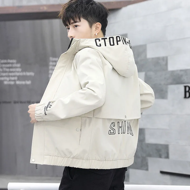 

2019 Men bomber Jacket Plus Size M-4XL Spring Autumn Casual Coats Thin Windbreaker jaqueta masculina Slim Fit Young Male Hooded