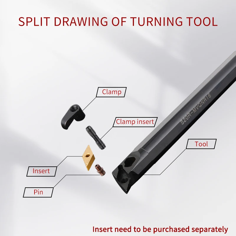 S20R-MVQNR16/S32T-MVQNR16 CNC machining turning machine tools, internal turning tools and VNMG carbide inserts