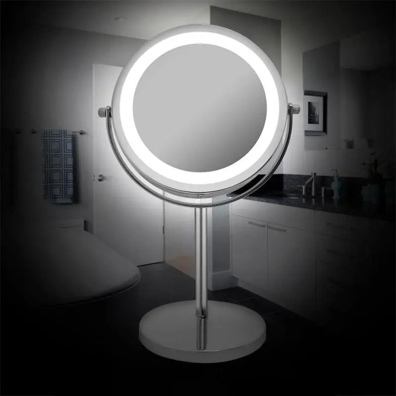 

10X 7 Inch LED Makeup Mirror With Light 360 Degree Rotating Double-Sided Lighted Mirror Portable Magnifying Vanity Mirror