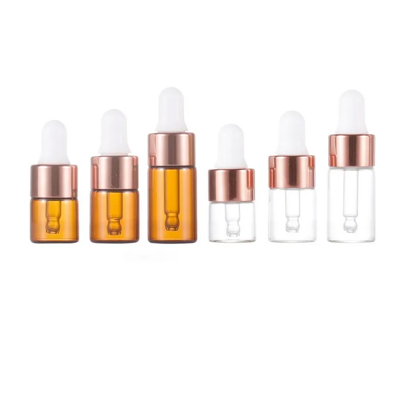 

540pcs Glass Dropper Essential Oils Bottles With Rose Gold Lids Perfume Sample Vials Travel DIY Cosmetic Liquid Containers