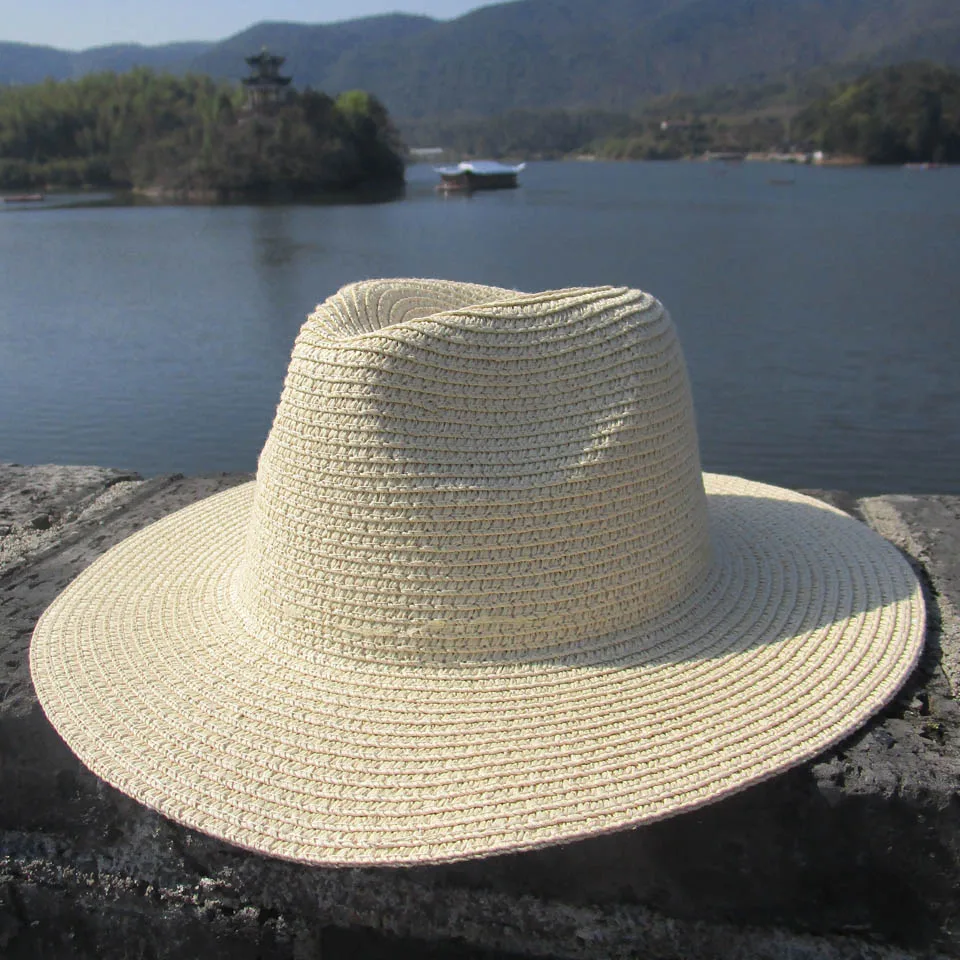 Straw Hat Women with Mass customized Different Decorative Belt Casual Outdoor Jazz Hat For Men UV Protection Sun Hat