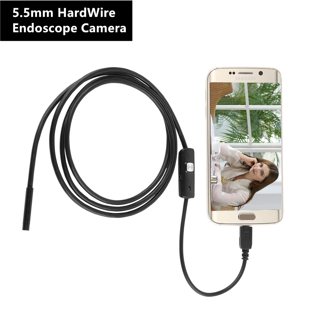 

5.5mm HardWire Endoscope Camera Inspection Borescope Digital Камера Android Phone Endoskop Endoscopio Onderwater Espion Kamera