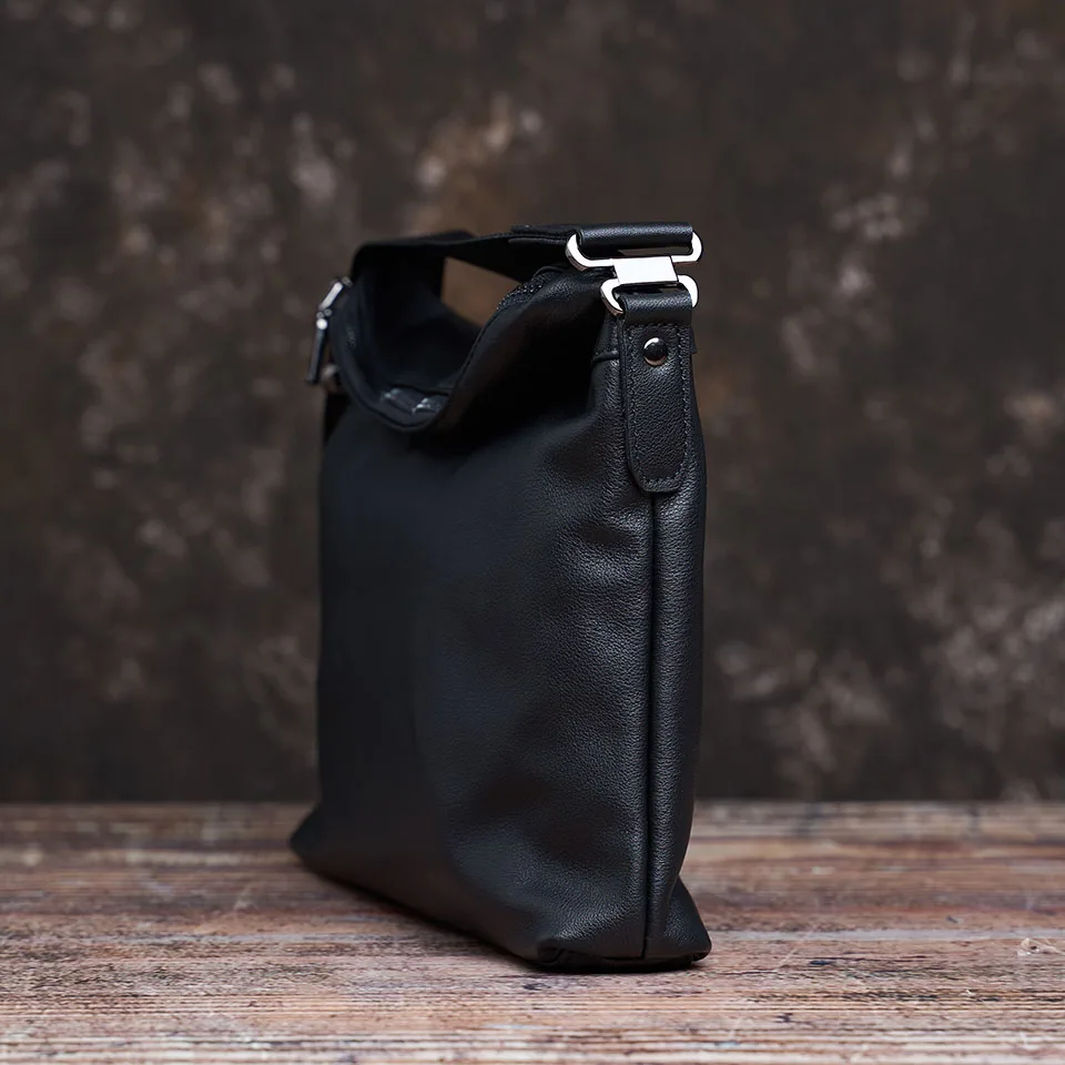 Modische Herren-Umhängetasche aus echtem Leder, lässige Crossbody-Tasche, klassische Tasche mit faltbarem Deckel und Reißverschluss, Messenger-Tasche für 10,5-Zoll-iPad, NUPUGOO. – Detail 9