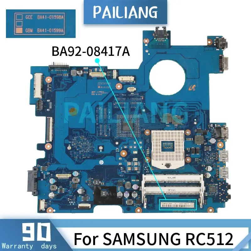 

PAILIANG Laptop motherboard For SAMSUNG RC512 Mainboard BA92-08417A BA41-01599A HM65 DDR3 tesed