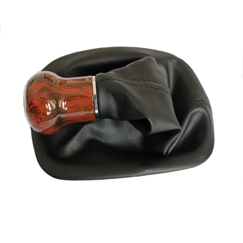 For Passat B5 2001 2002 - 2005 Car Styling 5 / 6 Speed Gear Shift Knob With Real PU Leather Boot Wooden Auto Parts