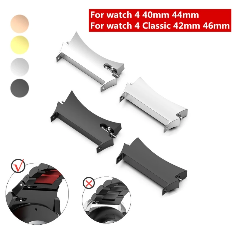 Connettore in metallo per Samsung Galaxy Watch 4 Classic 46mm 42mm/ 5 Pro Watch4 40mm 44mm accessori per adattatori per orologi in acciaio inossidabile