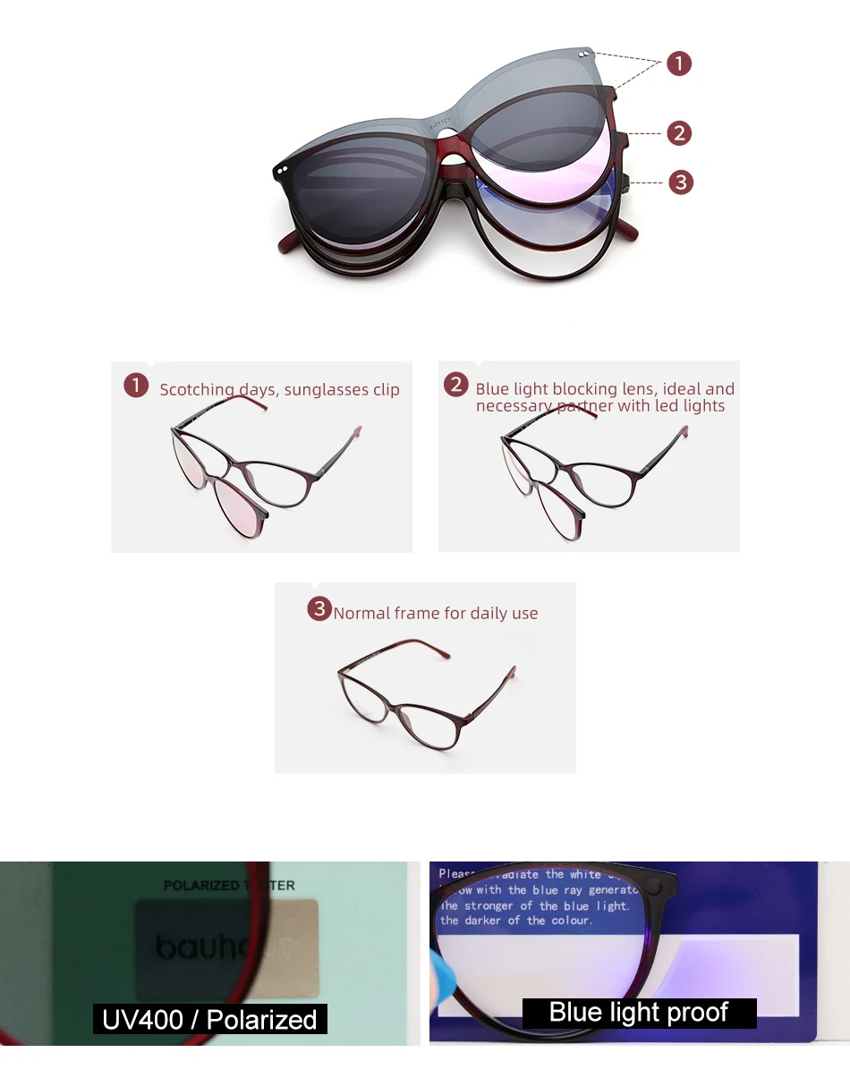 X3173 Polarisierte Magnet Clip Auf Sonnenbrille Frauen Retro Cat Eye Rezept Sonnenbrille Für Frauen UV400 Myopie Optische Brillen – Detail 3
