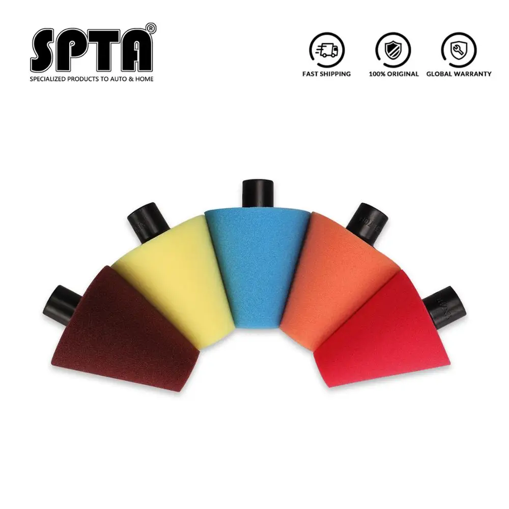 (Single Sale) SPTA Car Wheel Polishing Sponge Detailing With M14 Thread Auto Cleaning Buffing Cone Foam