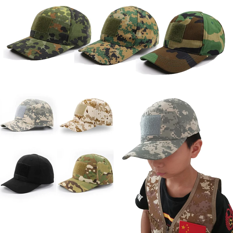 Outdoor CS Shooting Tactical Children Kids Baseball Cap Military Combat Training Camping Hunting Army Airsoft War Game Cap Hats