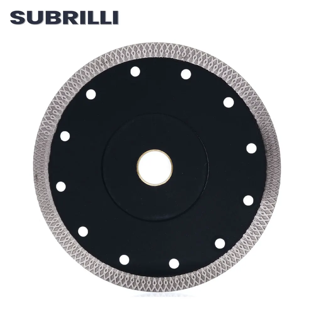 SUBRILLI-hoja de sierra de diamante profesional, hoja de sierra de malla Turbo de 150mm de diámetro, Granito de porcelana, azulejo duro de 6 pulgadas