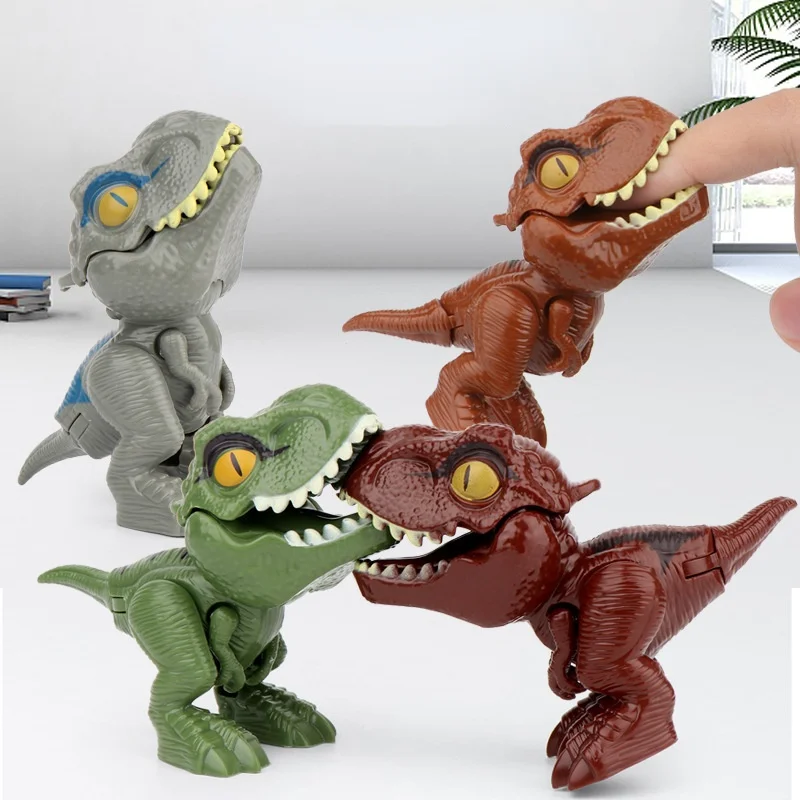 Dedo-mordendo dinossauros articulações móveis ovo-tamanho simulação dinossauro modelo brinquedos educativos das crianças