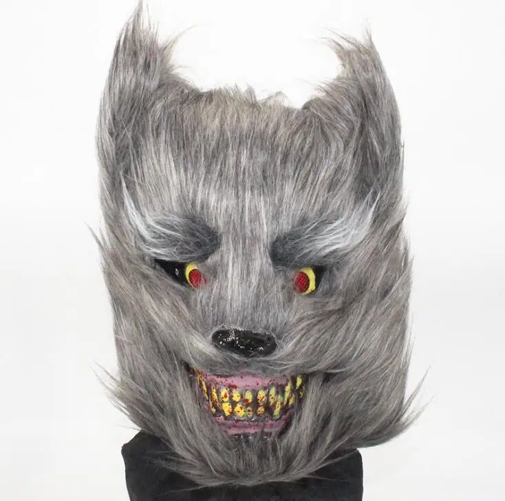 Halloween Scary Horror Bloody Animal Face Pattern Mask Bear Panda Rabbit Wolf Costume Horror Latex Party Mask Adult