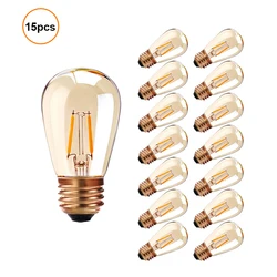 Vintage Led Filament Bulb E27 1W S14 Amber Glass ST45 Dimmable  LED bulb Warm Yellow 2200K Edison Light Lamp For String Lighting