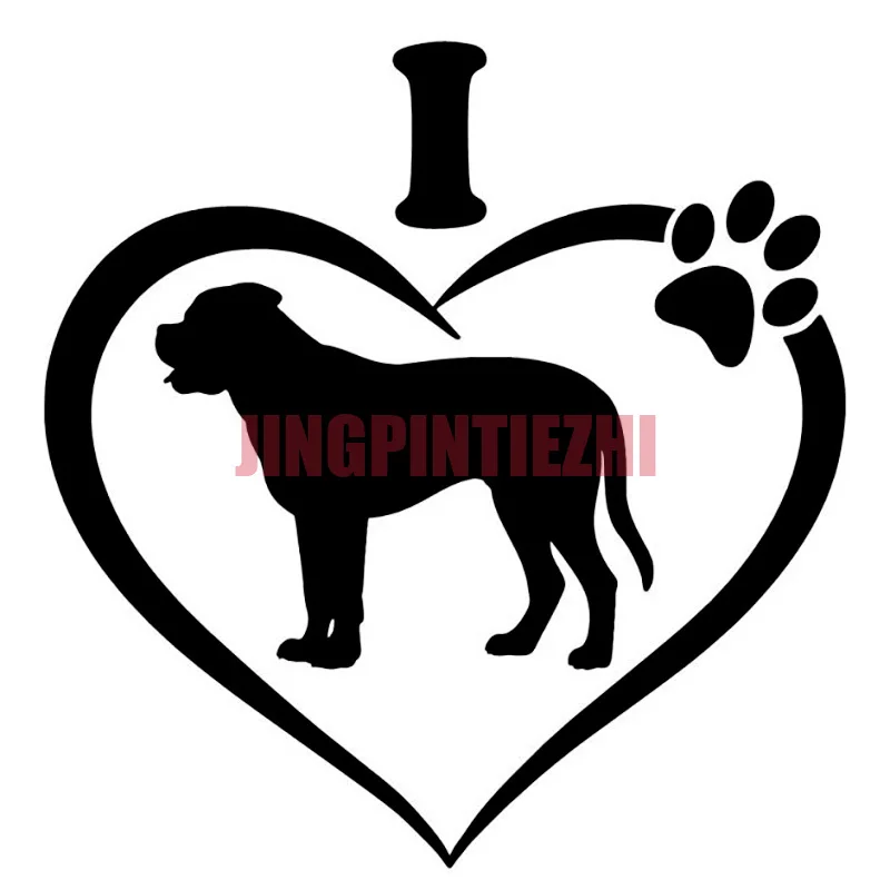 Creative Car Sticker Various Sizes/Colors Car Stickers Vinyl Decal I Love My Bullmastiff Dog Animal Motorcycle Racing Stickers