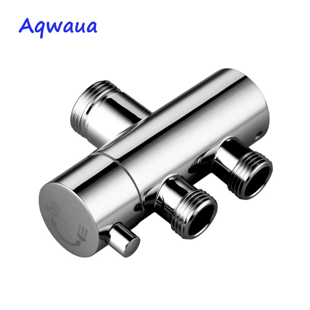 Aqwaua-Inverseur de douche à 3 voies, bras de douche, 2 valves canoniques pour centre commercial, corps en laiton chromé