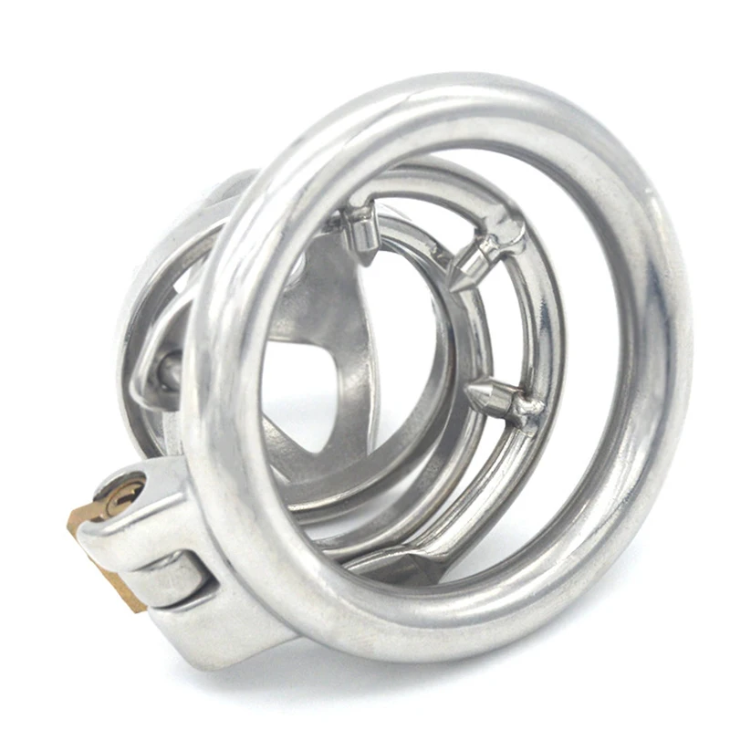 Male Chastity Belt Device Cock Cage Stainless Steel Penis Ring Lock Chastity Cage With Catheter Anti-drop Ring Sex Toys For Men