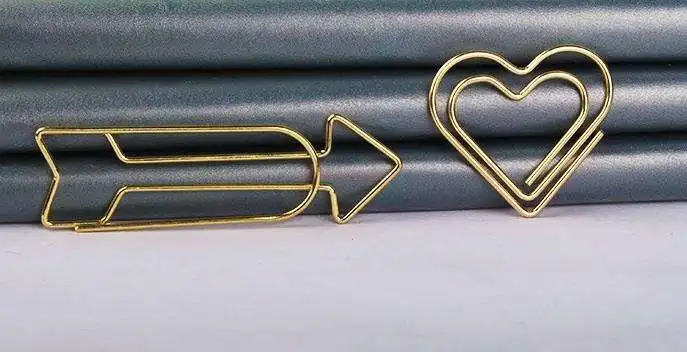 10 Stuks Gouden Pijl Liefde Paperclip Cartoon Valentijn Vorm Paperclip Paperclip