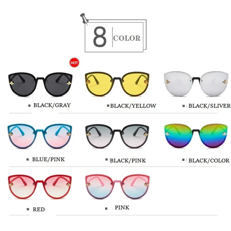 MAYTEN Fashion Cute Sunglasses for Boy Girl Children Sun Glasses Cat Eye Bee Shape 2023 UV400 Protection Classic Kids Eyewear