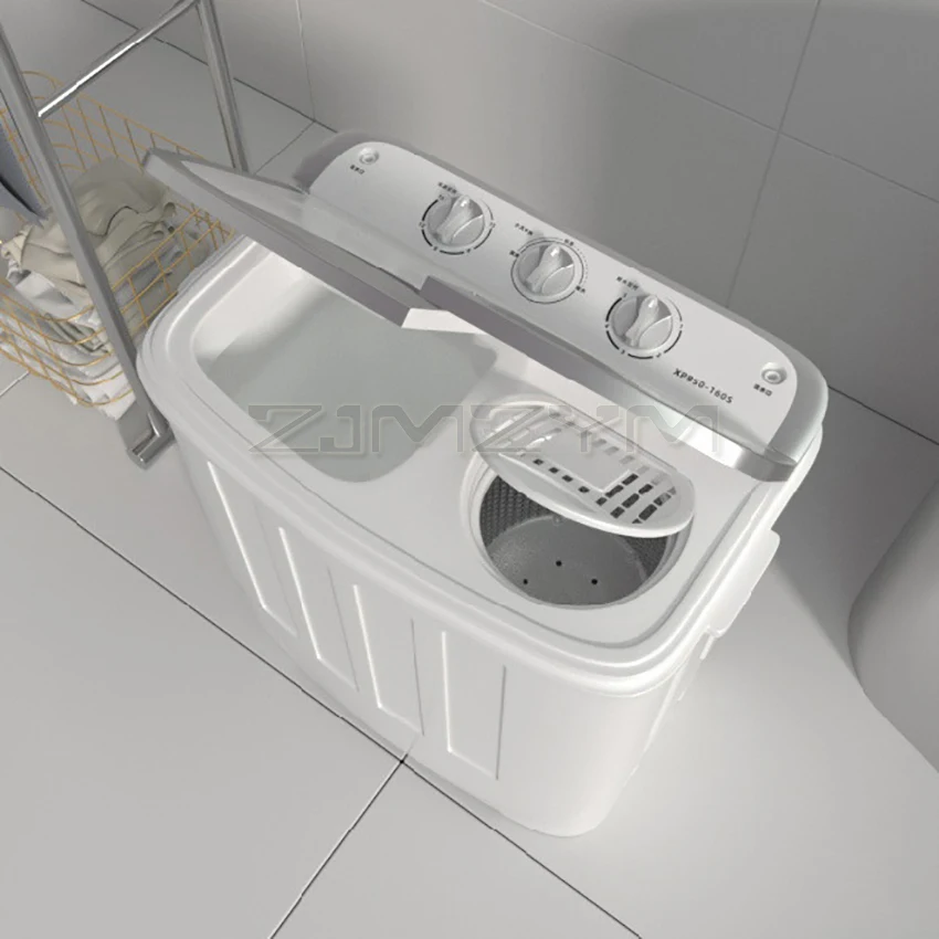 5kg doppia canna semiautomatica piccola lavatrice rondella domestica controllo meccanico rondella multifunzione a botte domestica