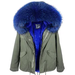 MAOMAOKONG New raccoon fur coat 2020 winter short Real raccoon Fur coat Women Jacket Parkas Hooded Female Coat Warm Outwear