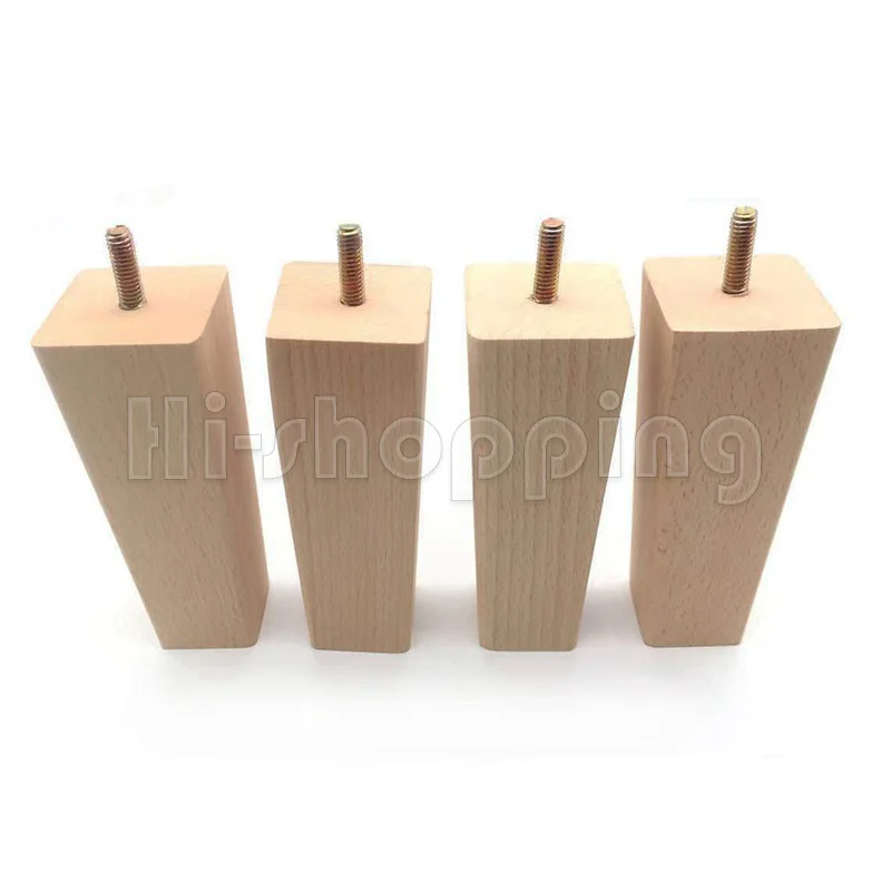 4Pcs Tapered Solid Wood Furniture Legs Height 10/12/14cm for Replacement Sofa Wood Furniture Couch Chair Coffee Table Cabinet image 3