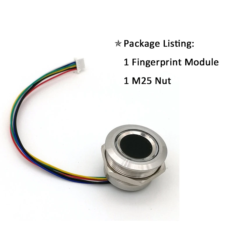 Imagem -04 - Varredor Capacitivo do Sensor do Módulo da Impressão Digital do Controle Dc3.3v Mx1.0 do Diodo Emissor de Luz do Indicador Redondo Circular R503 Varejo do Anel