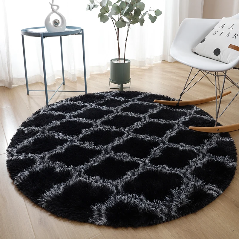 

Plush Round Carpet Study Room Living Room Coffee Table Bedroom Rug Child Crawling Carpet Thick Soft Skin-friendly Non-odor Rug