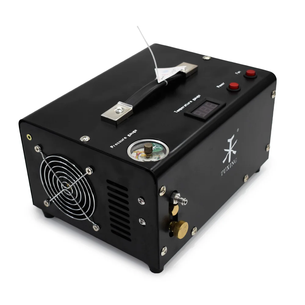 TUXING TXET061 300Bar 4500Psi PCP Air Compressor High Pressure Inflator Built-in Drain System Compressor for PCP Air Rifle