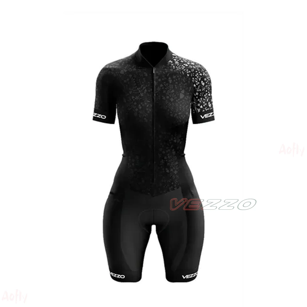 Men's And Women's Summer Professional Competition Triathlon Cycling Wear Short-Sleeved Sweatshirt Tights One-Piece Swimsuit 9D L