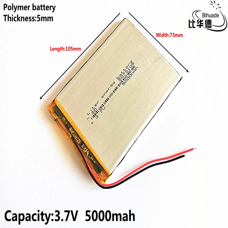 

Good Qulity Liter energy battery 5073105 5500mAH Li-ion battery For 7 8 9 inch tablet PC 3.7V Polymer Battery With