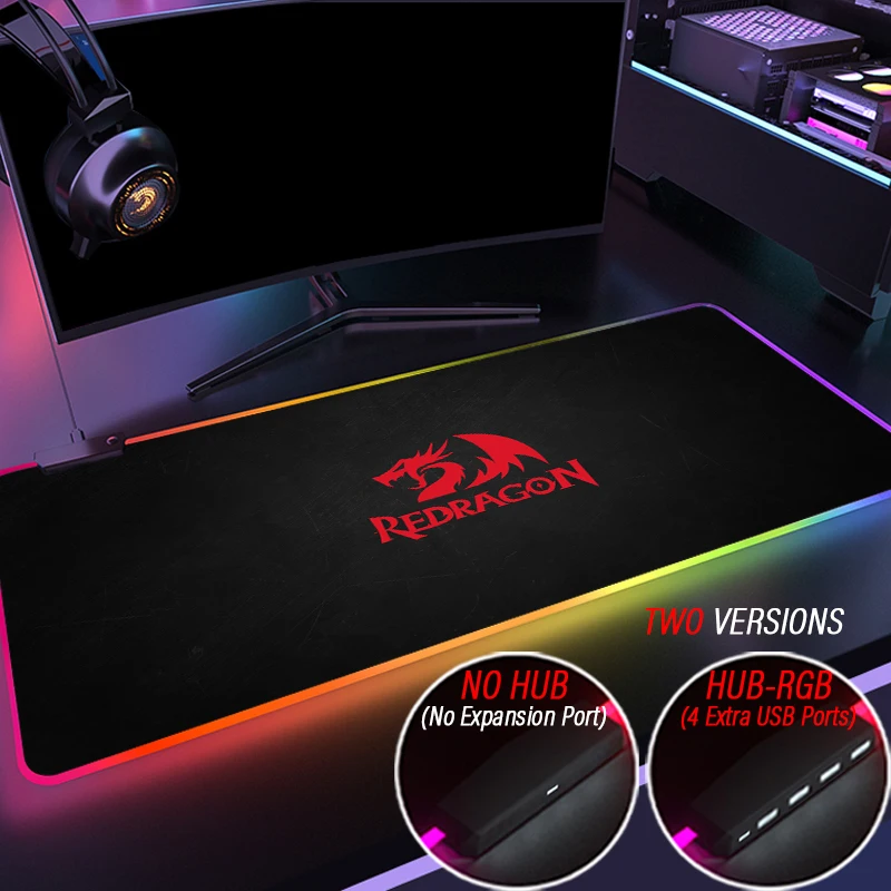 

Large Redragon Anime Computer Keyboard Mat Rgb Oversized Led Red Dragon Mouse Pad Gaming Luminous Mousepad USB for PC Carpet