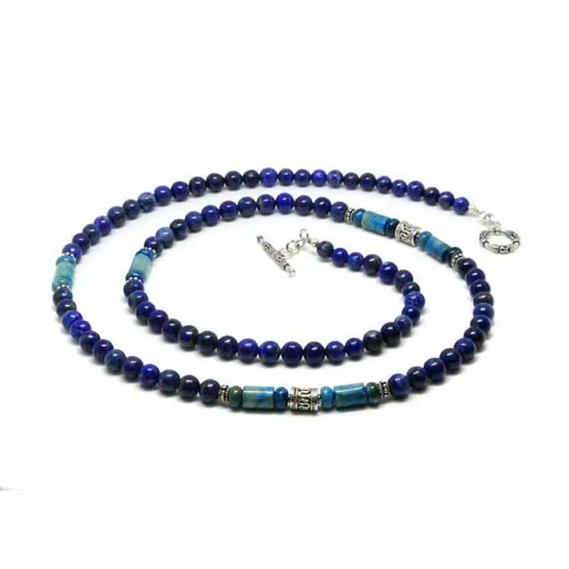 Men\'s Necklace Lapis Lazuli and Larimar Necklace,