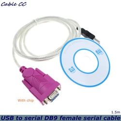 USB to Rs232 serial cable female port switch USB to serial DB9 female serial cable dual chip USB to COM best quality