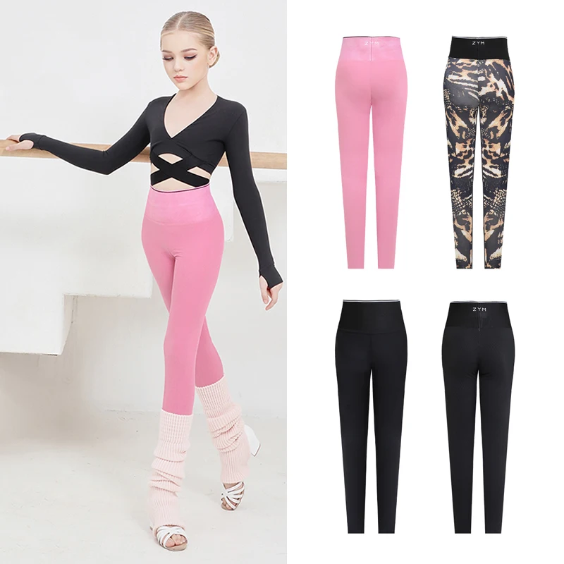 Children Latin Dance Training Pants Girls High Waist Stretch Leggings Cha Cha Samba Rumba Dance Clothing Practice Wear DNV15286