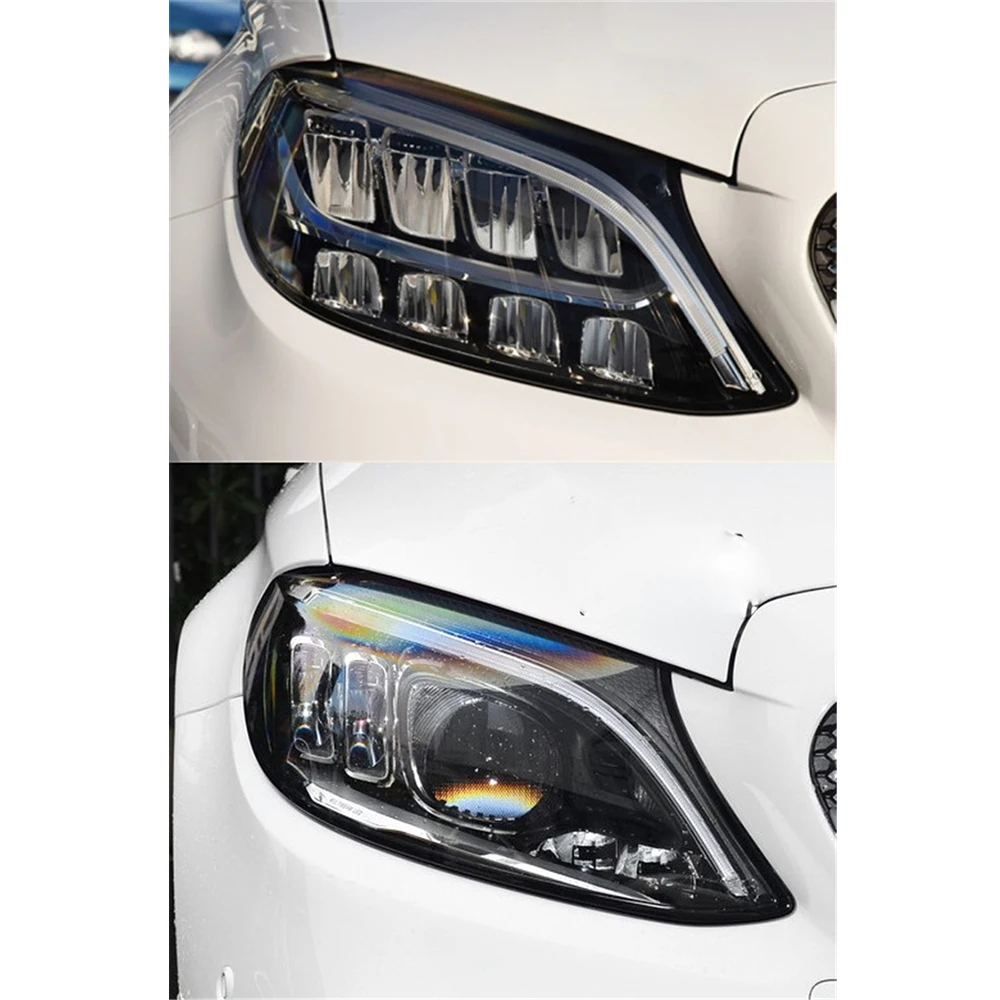 Headlight Cover For Benz W205 C180 C260L C280 C300 2019 2020 2021 Transparent Lampshade Plexiglass Replace Original Lens