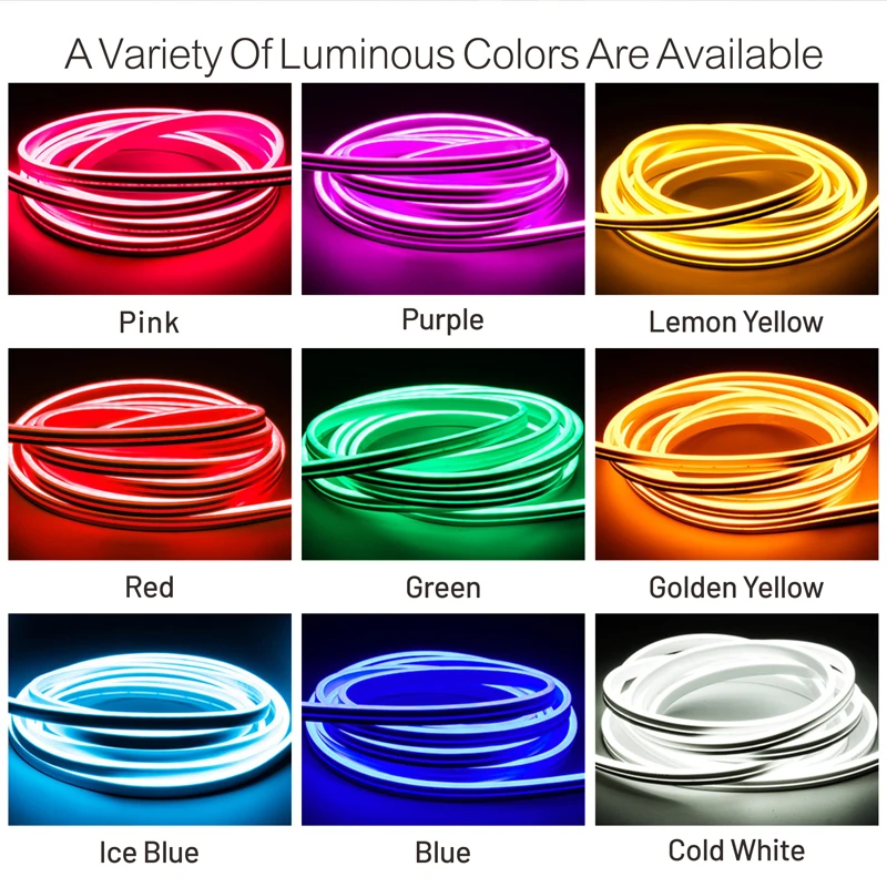 1-5M LED Strip 12V Waterproof 2835 120Led/m Ribbon Led Flexible Neon Light Strip DIY Sign Indoor & Outdoor Decoration With Power