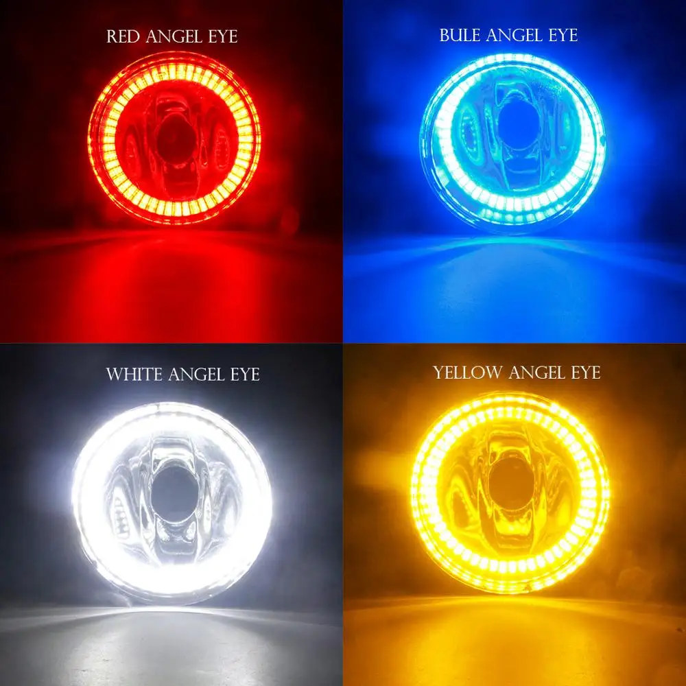 Angel Eye Fog Light For Ford Mustang 2005-2017(Not Fit GT) Car Front Bumper Fog Lamp with Halo DRL Daytime Running Light H11 12V