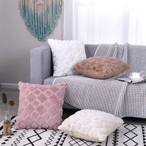 Soft Decorative Plush Bid Pillow Pillow Fake Embroidered Wool Covers Nordic Pillow Cap 10 Main sales luxury embroidered pillows - №6