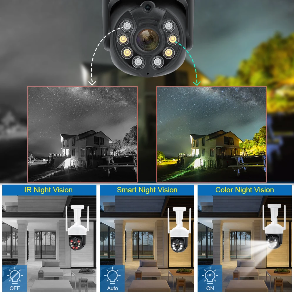 Imagem -06 - Misecu-câmera de Vigilância ao ar Livre ip Wifi p Câmera de Segurança sem Fio Rastreamento Automático H.265 P2p Home Cctv