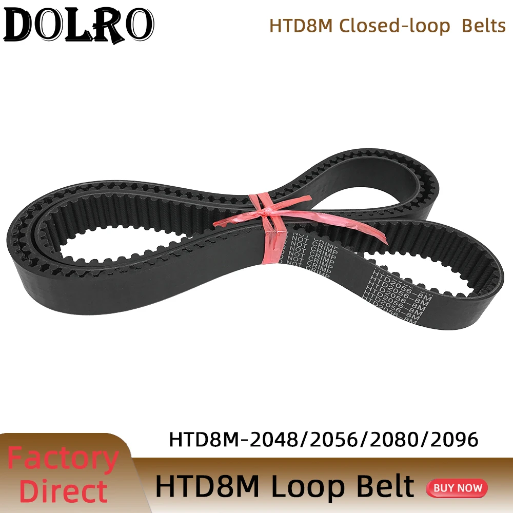 

HTD 8M synchronous belt C=2048/2056/2080/2096 width 15/20/25/30/40/50mm Teeth 256 257 260 262 HTD8M Timing Belt 2048-M 2096-8M