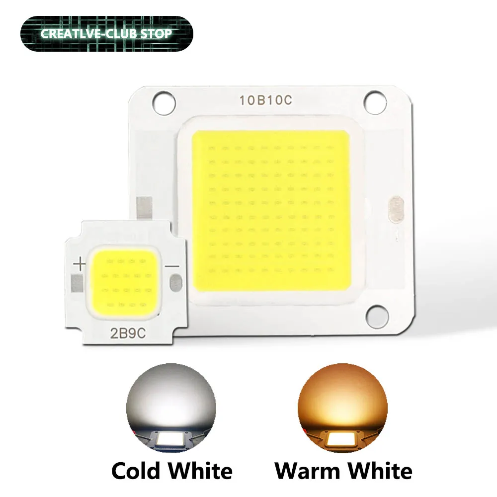 

LED COB Chip 10W 20W 30W 50W 70W 100W 30-32V Light Beads SMD Cold white Warm White 100LM/W DIY For LED Bulb Floodlight Spotlight