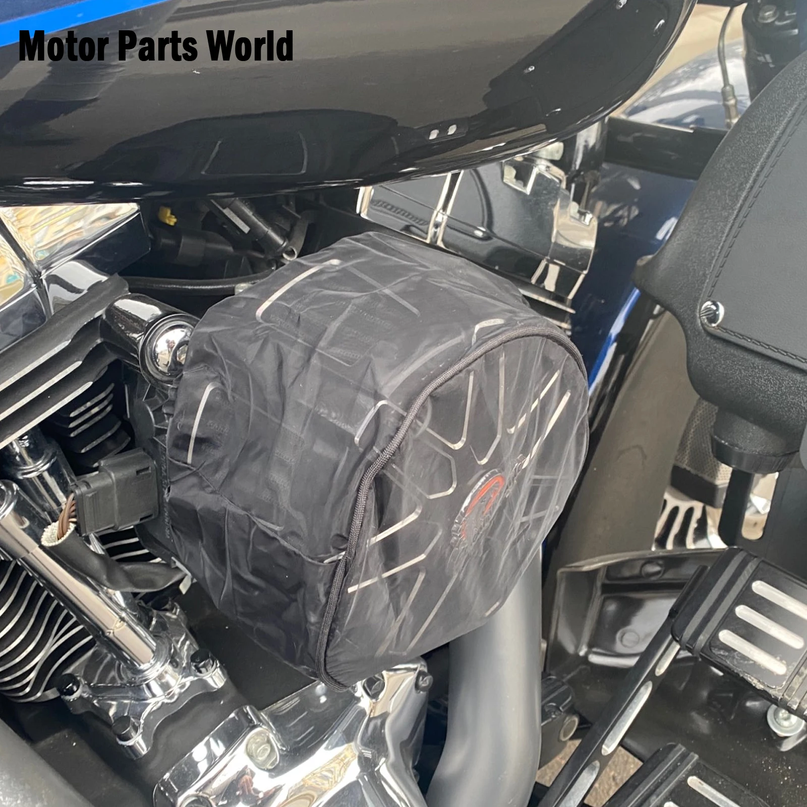 Filtro de aire impermeable para motocicleta, cubierta protectora negra para calcetines de lluvia, para Harley Sportster XL, Dyna, Softail, Touring,