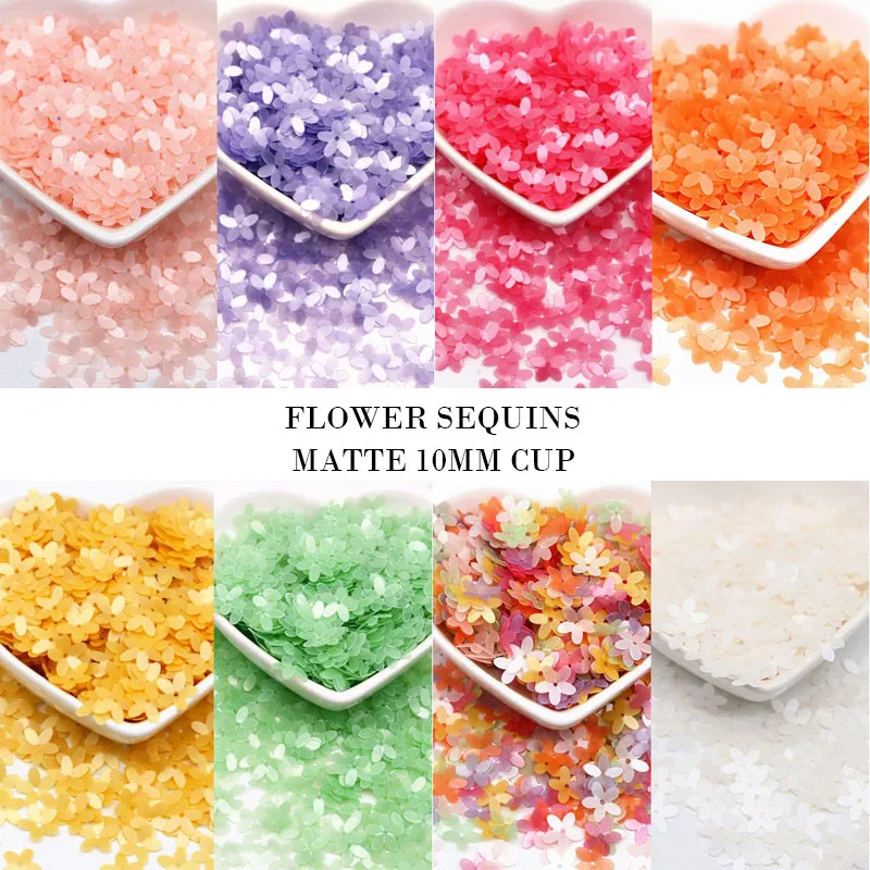 Flower Sequins Matte Lentejuelas 10mm Cup Five Finger Sequin Loose Paillettes Sewing Wedding Craft Women Garments Accessory